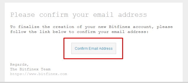 bitfinex подтверждение регистрации письмо