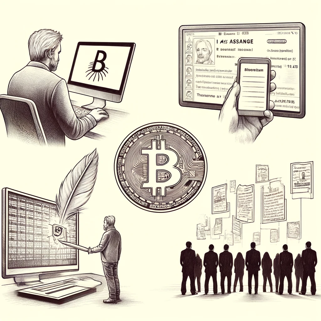 bitcoin-blockchain inscriptions assange project spartacus freedom of information