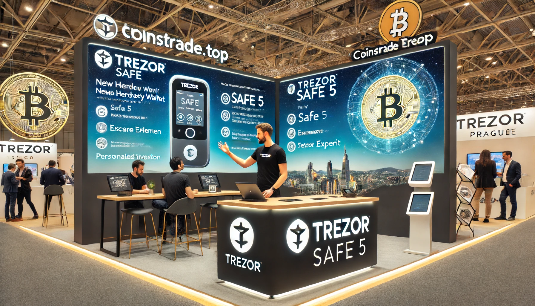 презентация нового аппаратного кошелька Trezor Safe 5 на BTC Prague 2024