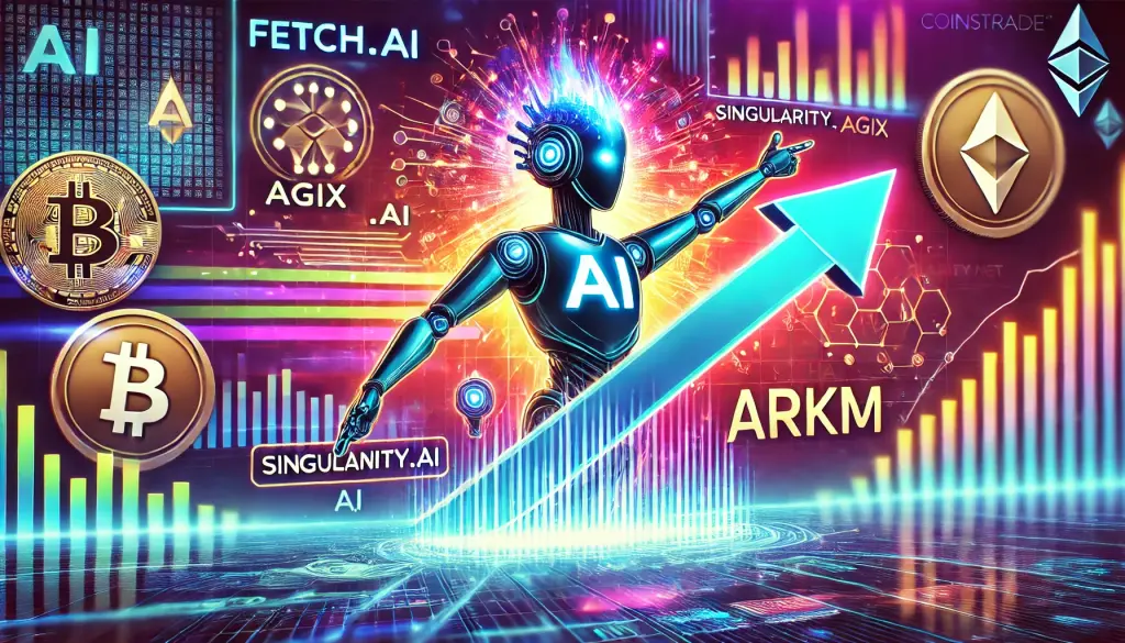 Ралли AI токенов: Fetch.AI (FET), SingularityNET (AGIX), и Arkham (ARKM) демонстрируют значительный рост на крипторынке.