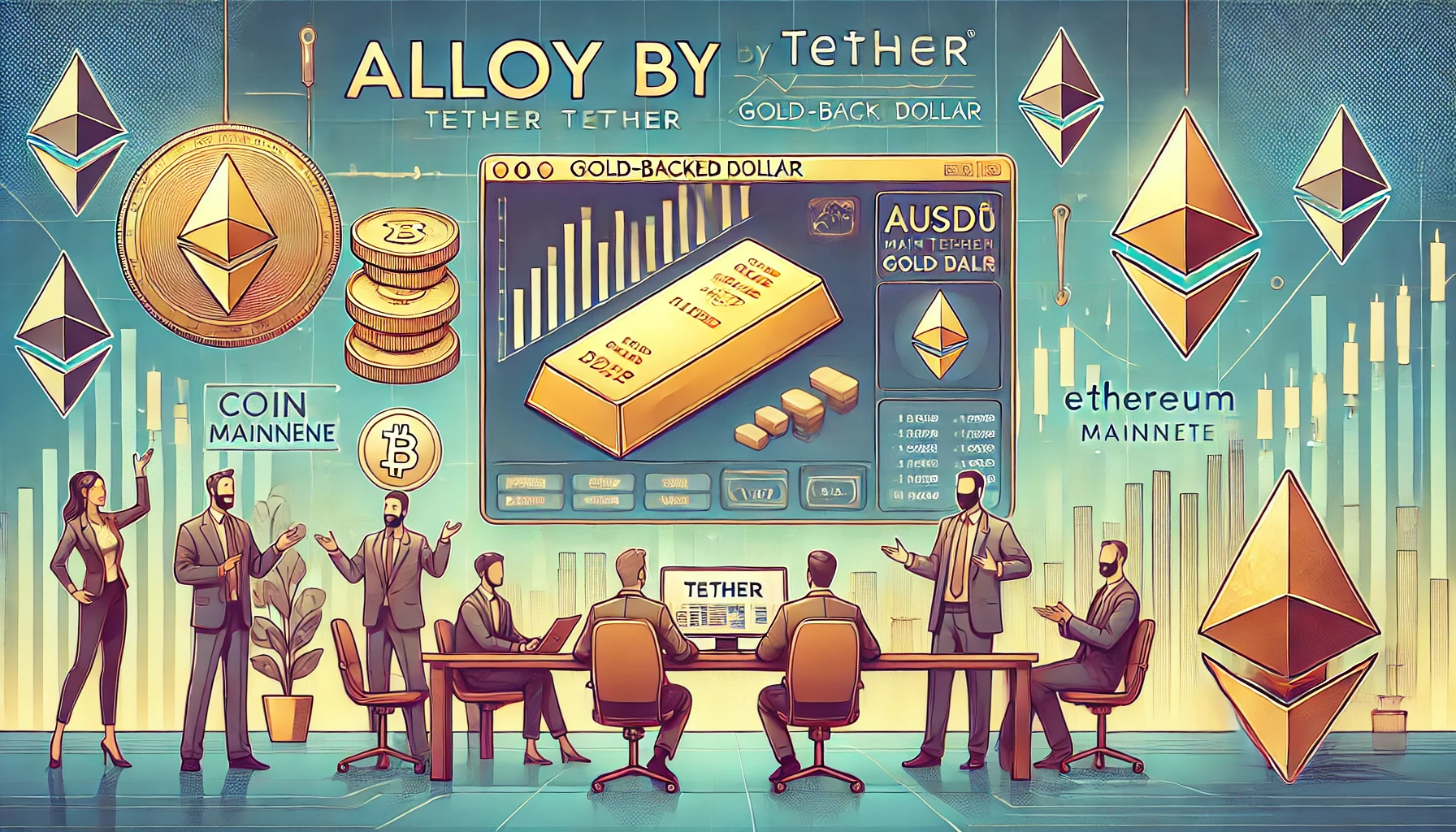 Запуск Alloy by Tether, инвесторы обсуждают новый золотой стейблкоин aUSD₮ на Ethereum Mainnet
