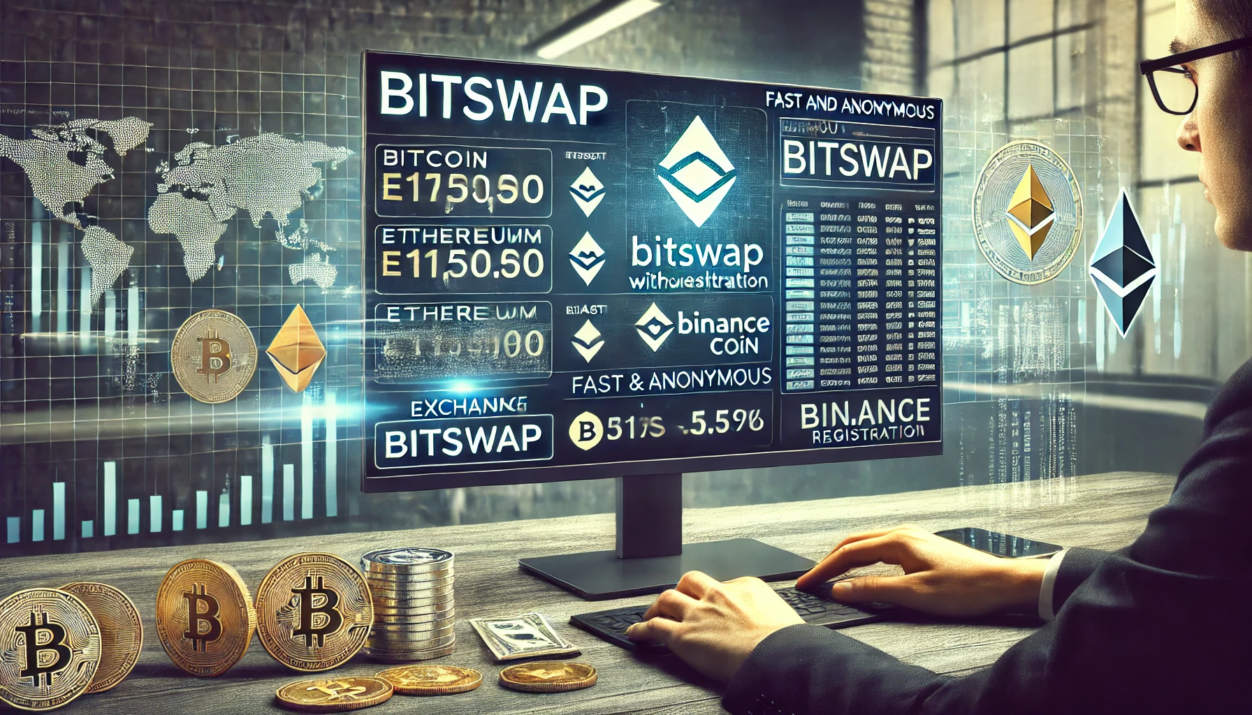 Bitswap: безопасный и быстрый обмен криптовалют без регистрации