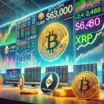 Обзор цен на криптовалюты на 7 октября: BTC достиг $63K, основные альткоины в росте Биткоин и Ethereum на фоне роста цен, с графиками и другими криптовалютами в тренде. Идеальный образ для анализа рынка