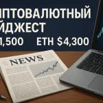 Дайджест крипто-новостей на 11 августа с аналитикой Криптовалютный дайджест — BTC $121,5K, ETH $4,3K