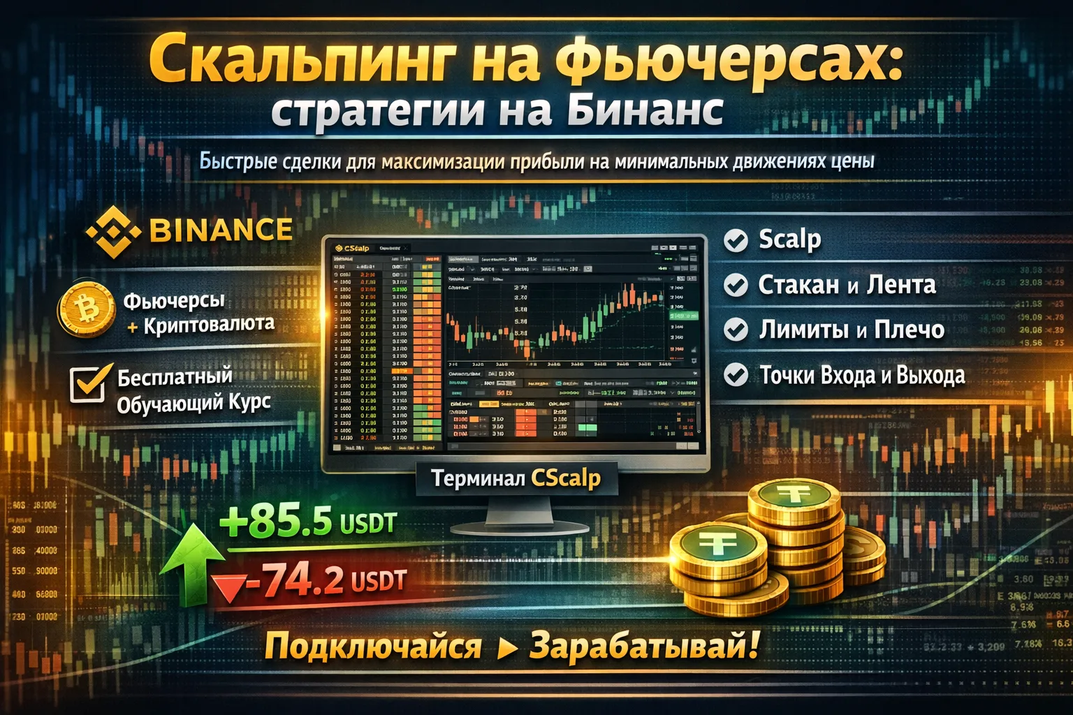 Скальпинг на фьючерсах Binance: входы, выходы и риск-правила